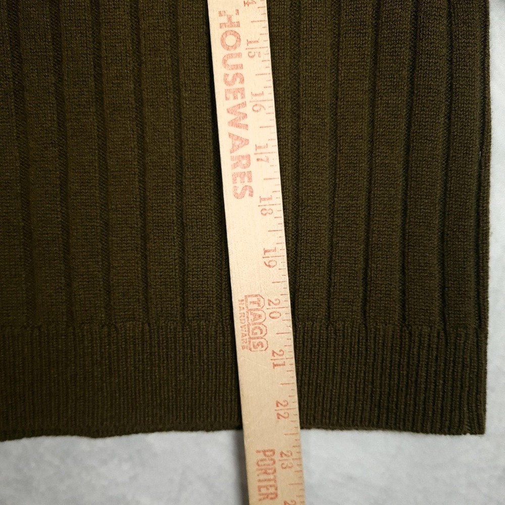 ME+EM Sweater Womens Medium Green Merino Cashmere Rib Crop Short Sleeve Knit - Picture 13 of 16
